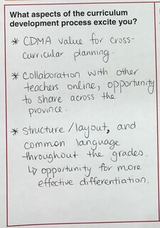 Educator feedback on the Curriculum Development Process
